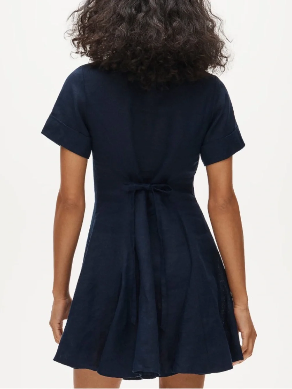 J crew navy blue Fleur mini dress in linen